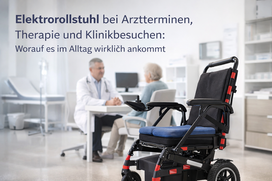 Elektrorollstuhl bei Arztterminen, Therapie und Klinikbesuchen: Worauf es im Alltag wirklich ankommt