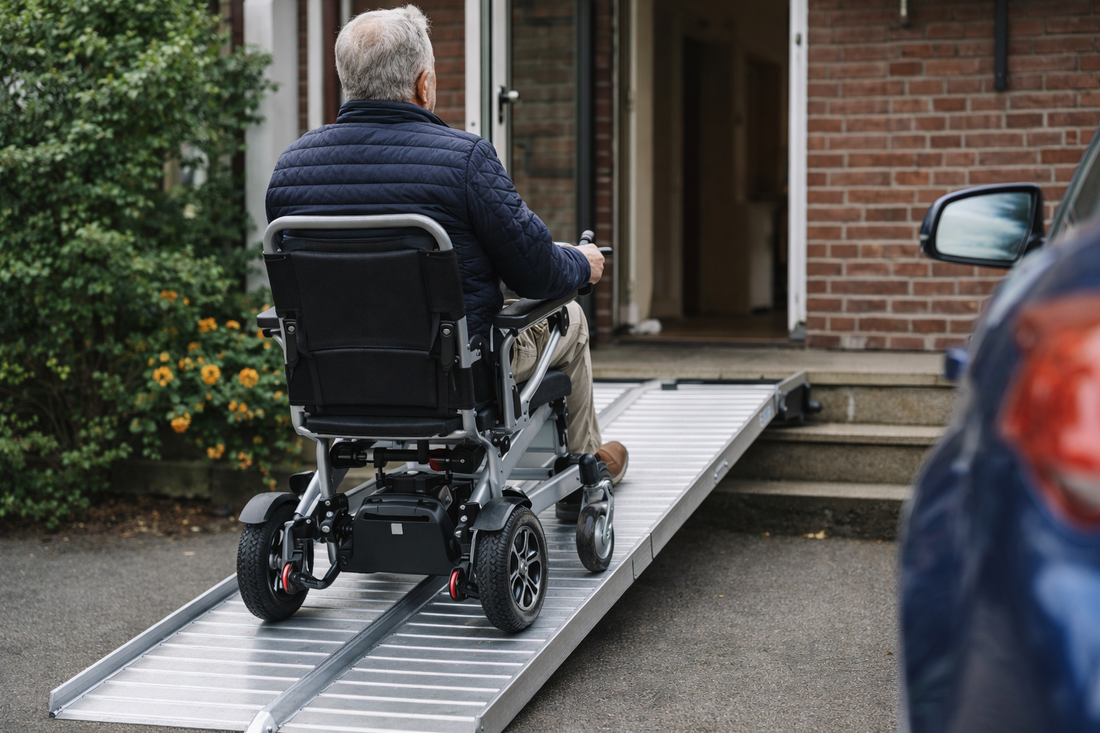 Welche Rampe passt zu einem faltbaren Elektrorollstuhl? Länge, Steigung und Sicherheit einfach erklärt