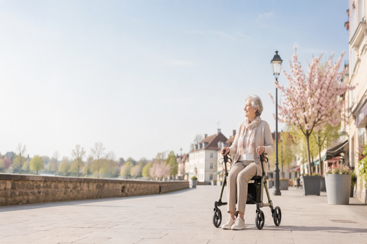 Rollator mit Sitz: Worauf es bei Pausen, Bremsen und bequemem Anhalten im Alltag wirklich ankommt