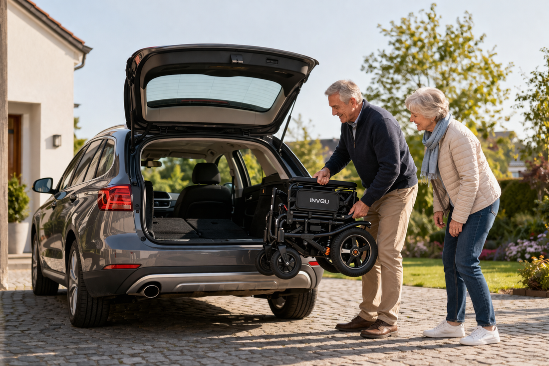 Faltbarer Elektrorollstuhl im Auto: Worauf Senioren und Familien bei Kofferraum, Gewicht und Transport achten sollten