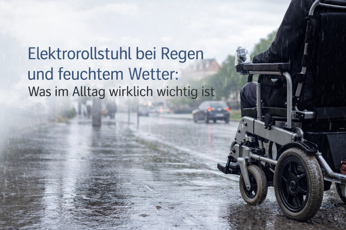 Elektrorollstuhl bei Regen und feuchtem Wetter: Was im Alltag wirklich wichtig ist
