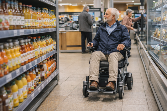 Elektrorollstuhl im Restaurant, Café und Supermarkt: Wie viel Platz braucht man im Alltag wirklich?