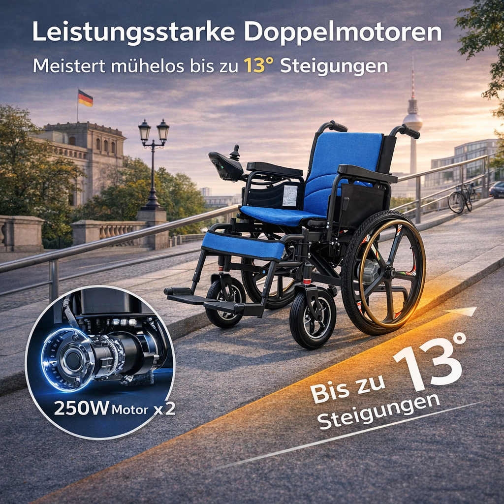Invvqu E01 – Faltbarer robuster Elektrorollstuhl, 500 W, 20 Ah, 30 km