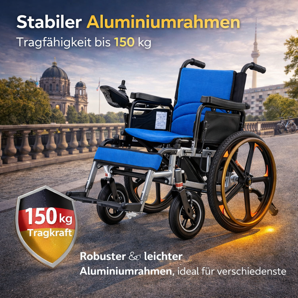 Invvqu E01 – Faltbarer robuster Elektrorollstuhl, 500 W, 20 Ah, 30 km