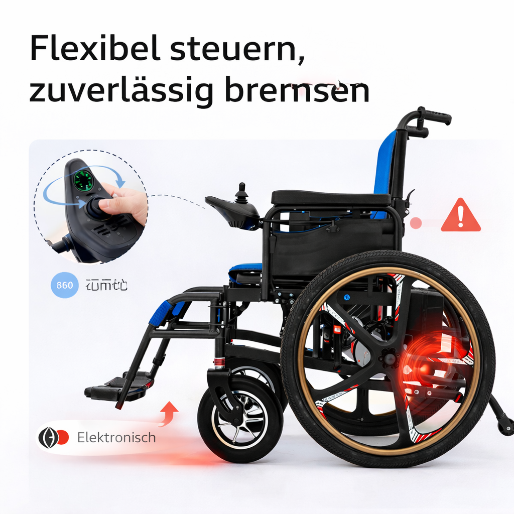 Invvqu E01 – Faltbarer robuster Elektrorollstuhl, 500 W, 20 Ah, 30 km