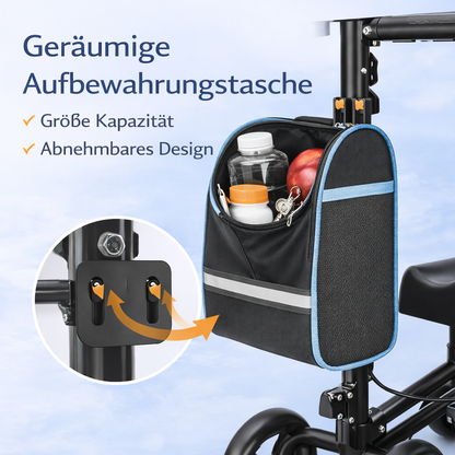 Invvqu K01-S – Faltbarer leichter Knie-Roller mit Sitz, höhenverstellbar, Krückenersatz
