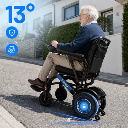 Invvqu V4-L – Stabiler faltbarer Elektrorollstuhl, 500 W, 12 Ah, bis 150 kg