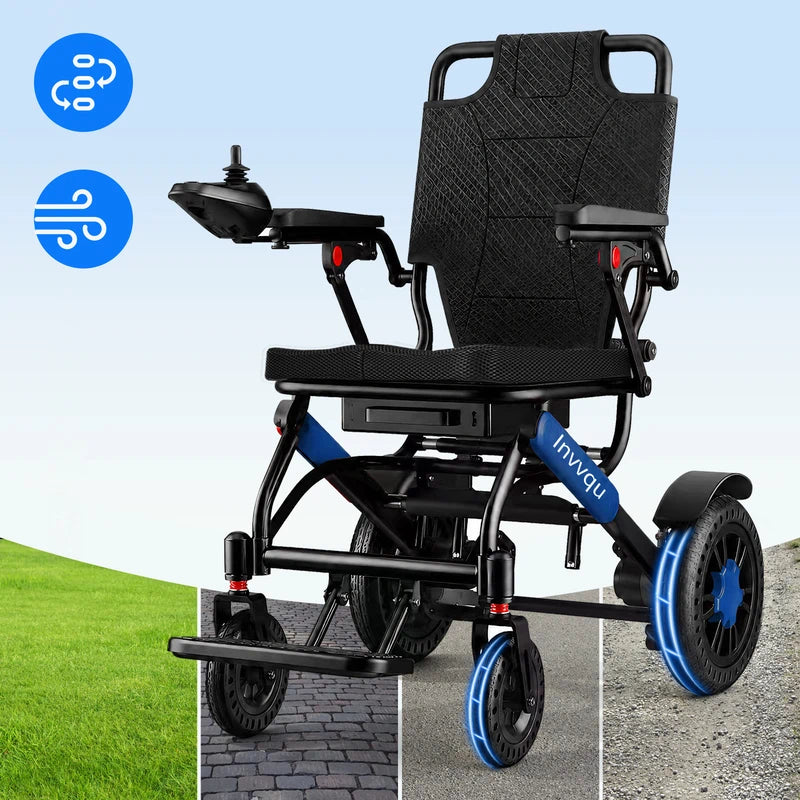 Invvqu V4-L – Stabiler faltbarer Elektrorollstuhl, 500 W, 12 Ah, bis 150 kg