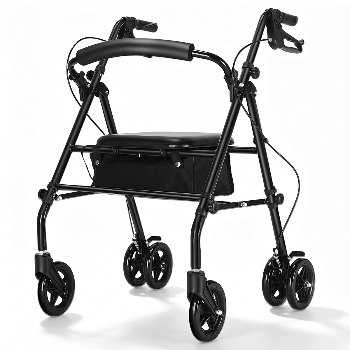 Invvqu W5 – Leichter faltbarer Rollator, 8,14 kg, mit Sitz & Tasche, höhenverstellbartellbar