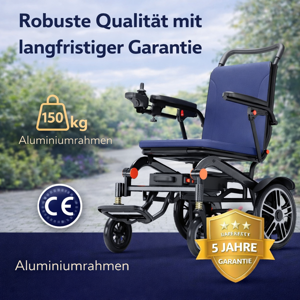 Invvqu E02 – Faltbarer leichter Elektrorollstuhl, 500 W, 12 Ah, 20 km