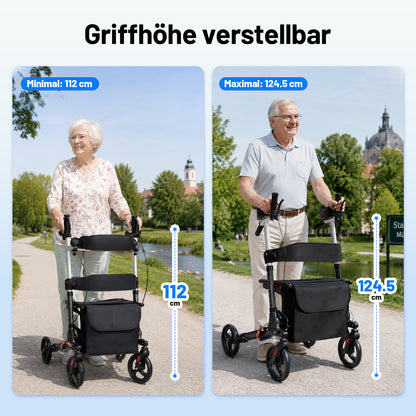 Invvqu W2-S – Rollator mit Unterarmstützen und Armauflagen, höhenverstellbar, bis 150 kg