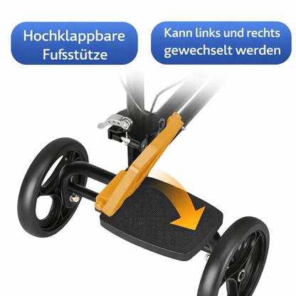 Invvqu K01-B – Faltbarer Knieroller mit Sitz & Tasche, höhenverstellbar, Krückenersatz