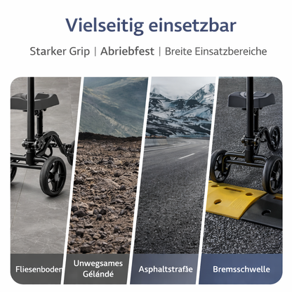 Invvqu K01-B – Faltbarer Knieroller mit Sitz & Tasche, höhenverstellbar, Krückenersatz