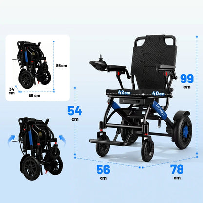 Invvqu V4-L – Stabiler faltbarer Elektrorollstuhl, 500 W, 12 Ah, bis 150 kg