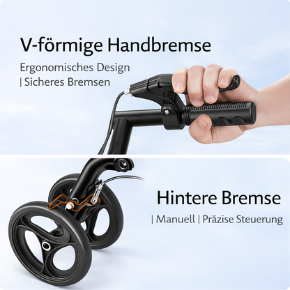 Invvqu K01-S – Faltbarer leichter Knie-Roller mit Sitz, höhenverstellbar, Krückenersatz