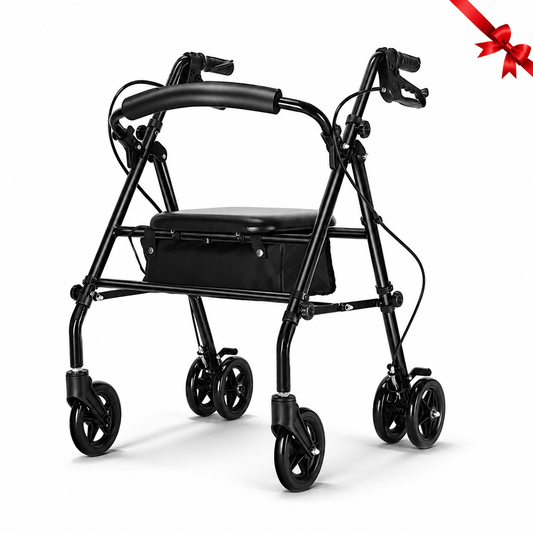 Invvqu W5 – Andador plegable ligero, 8,14 kg, con asiento y bolso, altura ajustable