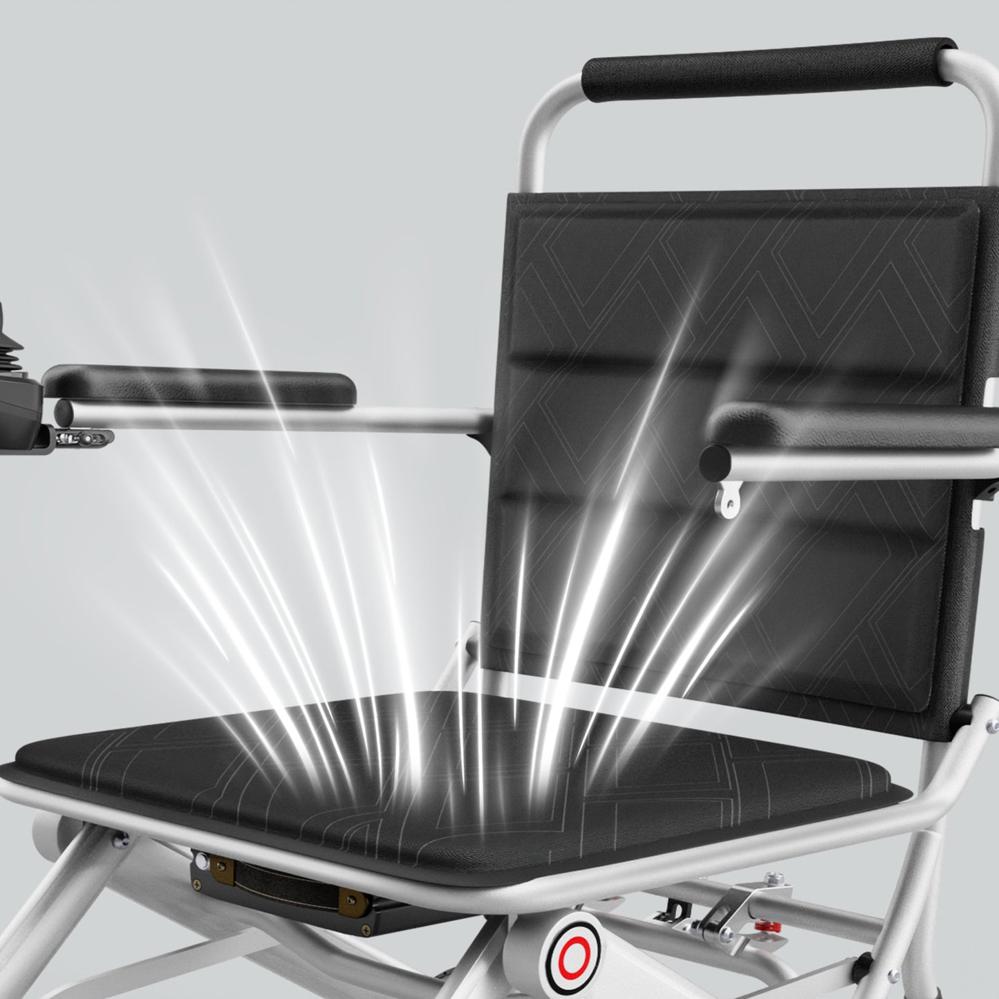 Invvqu VITA-1S Silber faltbarer Elektrorollstuhl– 500W Motor, 12Ah Akku, 20 km Reichweite