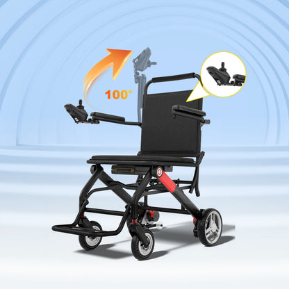 Invvqu VITA-1H Schwarz-Rot faltbarer Elektrorollstuhl– 500W Motor, 12Ah Akku, 20 km Reichweite