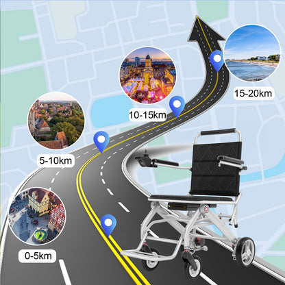 Invvqu VITA-1S Silber faltbarer Elektrorollstuhl– 500W Motor, 12Ah Akku, 20 km Reichweite