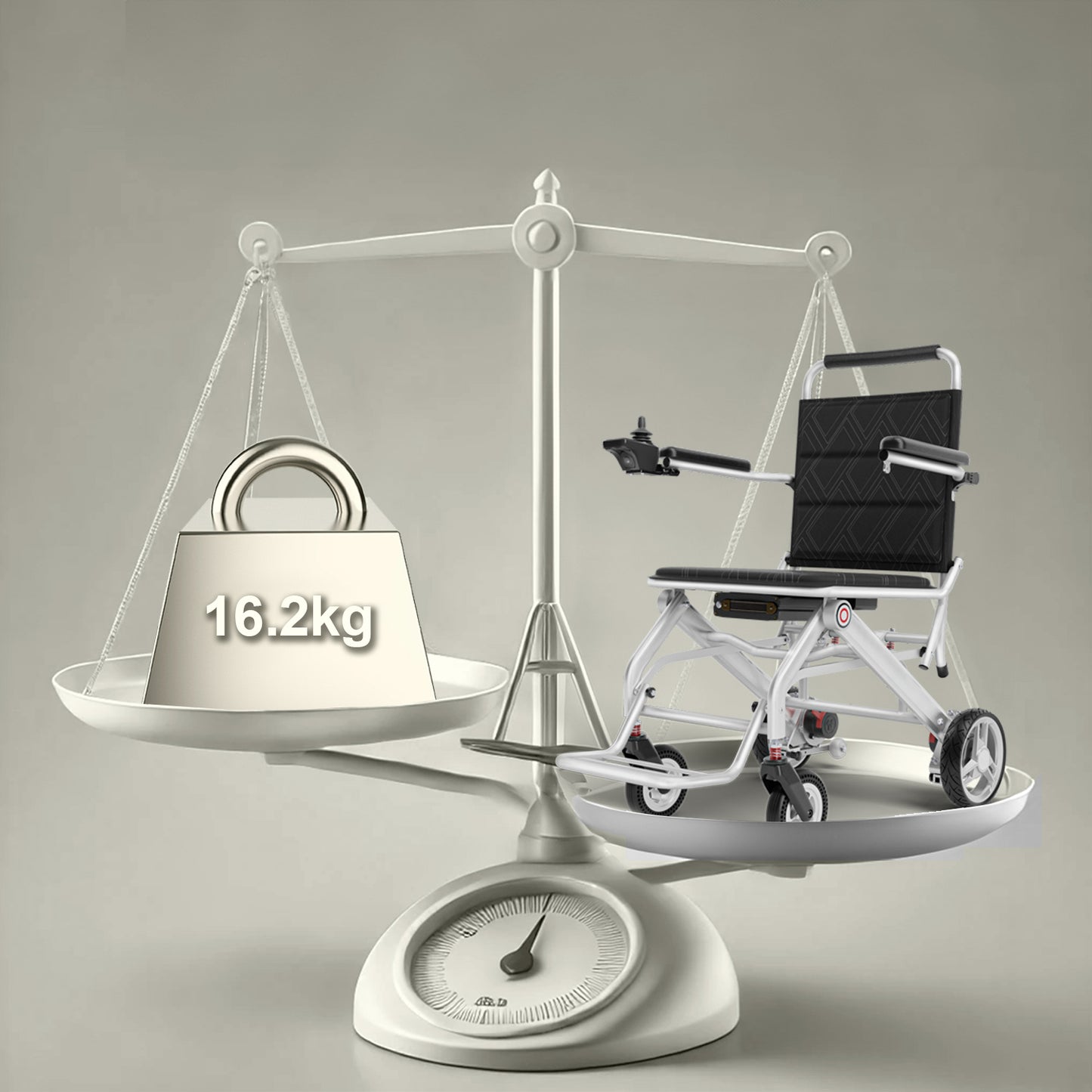 Invvqu VITA-1S Silber faltbarer Elektrorollstuhl– 500W Motor, 12Ah Akku, 20 km Reichweite