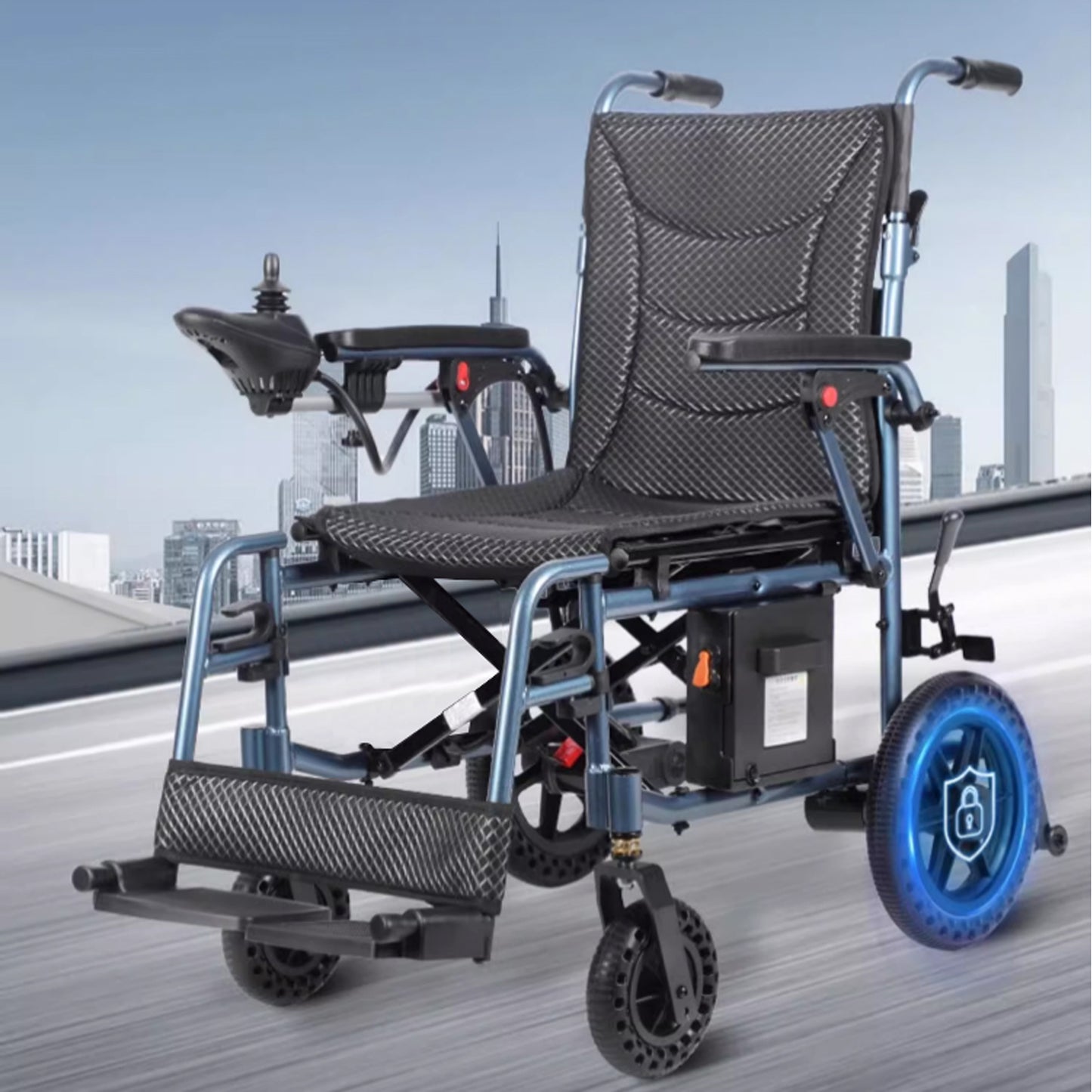 Invvqu E08 – Leichter faltbarer Elektrorollstuhl, 500 W, 10 Ah, kompakt für Alltag & Transport