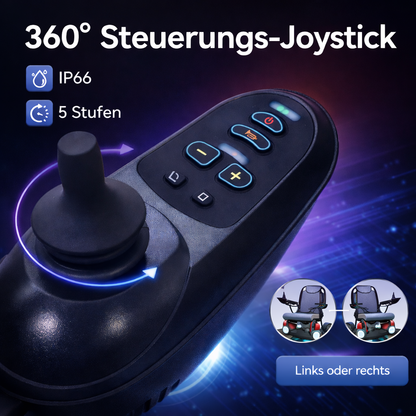 Invvqu D15 Elektrorollstuhl 500W, 12Ah, bis 20 km, Rückenlehne verstellbar