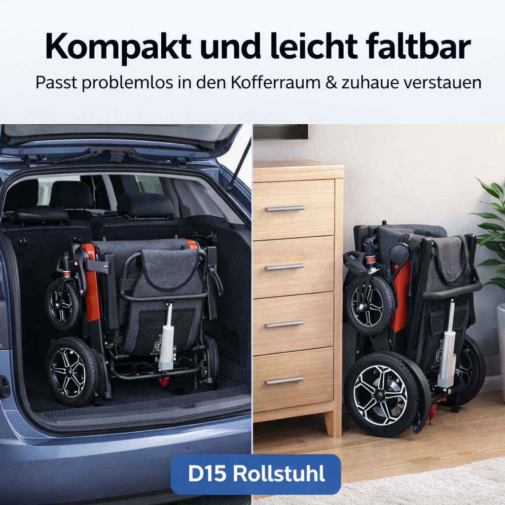Invvqu D15 Elektrorollstuhl 500W, 12Ah, bis 20 km, Rückenlehne verstellbar