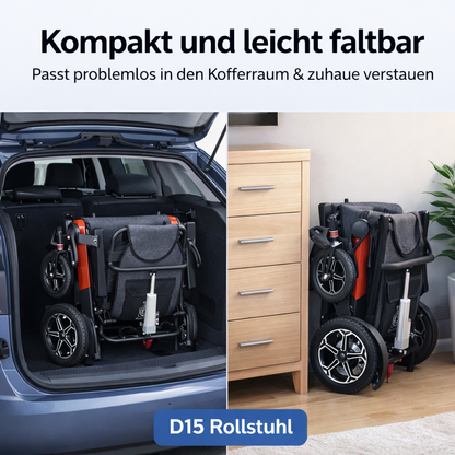 Invvqu D15 Elektrorollstuhl 500W, 12Ah, bis 20 km, Rückenlehne verstellbar