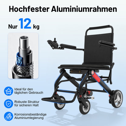 Invvqu V1H – Ultraleichter faltbarer Elektrorollstuhl, nur 14,5 kg, kompakt und mobil