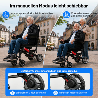 Invvqu V1H – Ultraleichter faltbarer Elektrorollstuhl, nur 14,5 kg, kompakt und mobil