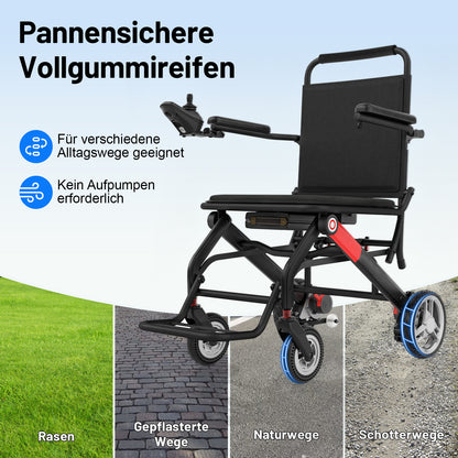 Invvqu V1H – Ultraleichter faltbarer Elektrorollstuhl, nur 14,5 kg, kompakt und mobil