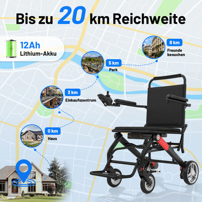 Invvqu V1H – Ultraleichter faltbarer Elektrorollstuhl, nur 14,5 kg, kompakt und mobil