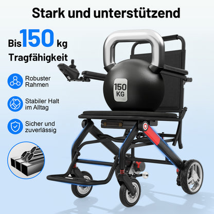 Invvqu V1H – Ultraleichter faltbarer Elektrorollstuhl, nur 14,5 kg, kompakt und mobil