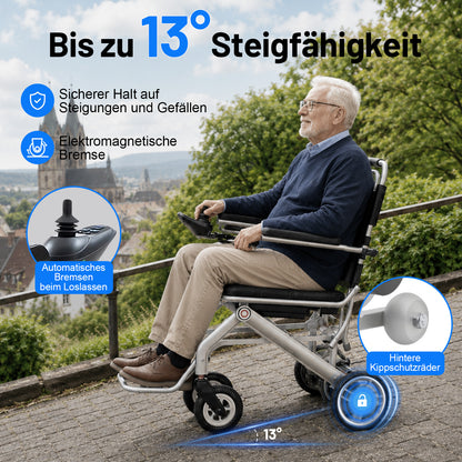 Invvqu V1S – Fauteuil roulant électrique pliant ultraléger, seulement 14,5 kg, idéal pour voyager