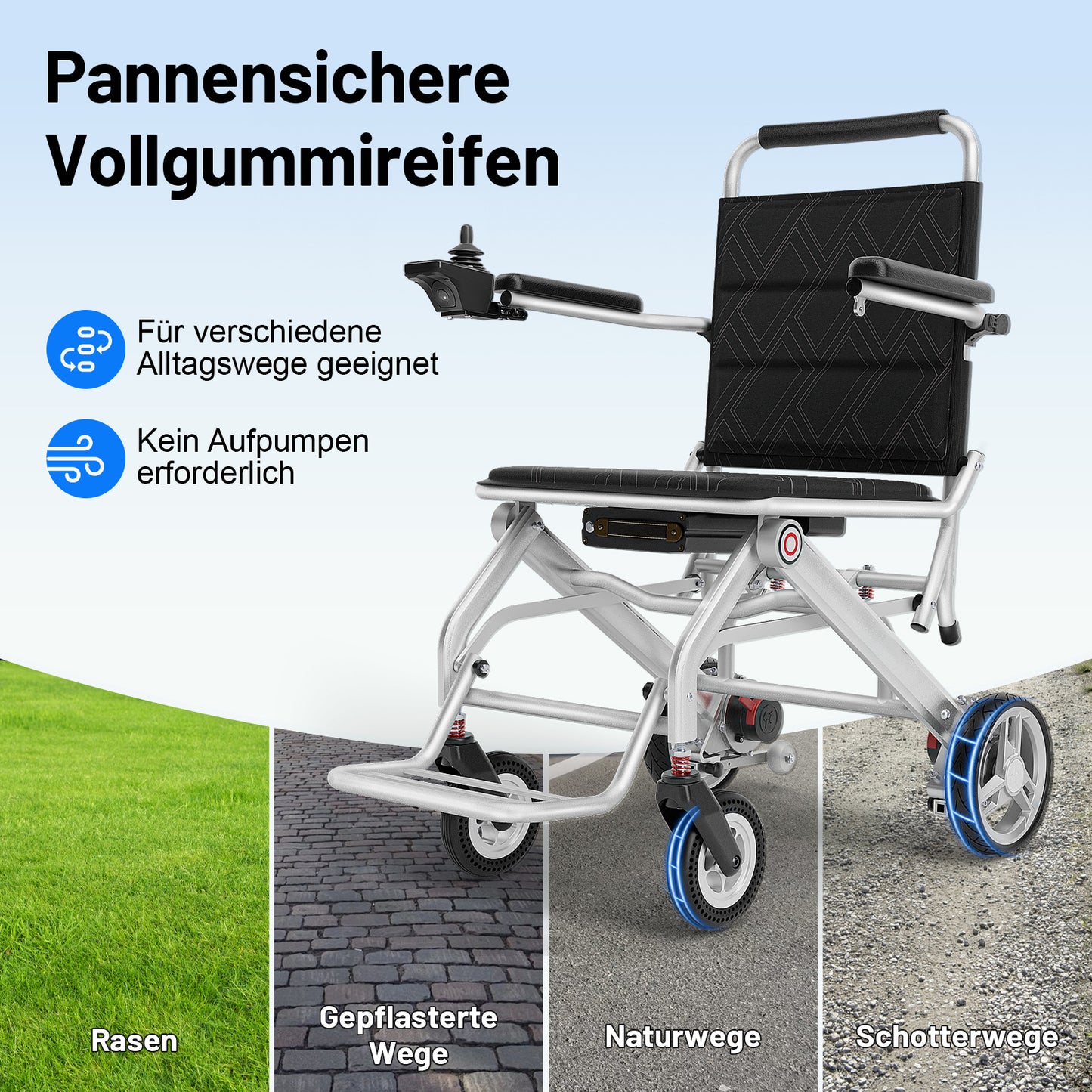 Invvqu V1S – Fauteuil roulant électrique pliant ultraléger, seulement 14,5 kg, idéal pour voyager