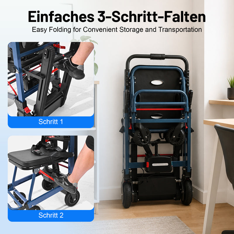 T01 Elektrischer Rollstuhl Treppensteiger – Mobile Treppenraupe für Senioren & Menschen mit eingeschränkter Mobilität