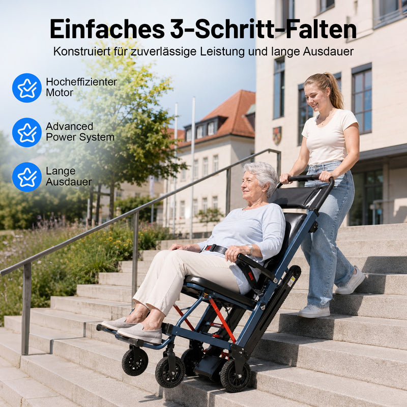 T01 Elektrischer Rollstuhl Treppensteiger – Mobile Treppenraupe für Senioren & Menschen mit eingeschränkter Mobilität