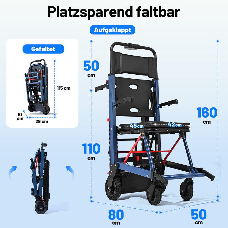 T01 Elektrischer Rollstuhl Treppensteiger – Mobile Treppenraupe für Senioren & Menschen mit eingeschränkter Mobilität
