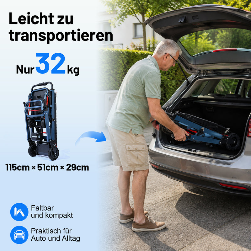 T01 Elektrischer Rollstuhl Treppensteiger – Mobile Treppenraupe für Senioren & Menschen mit eingeschränkter Mobilität