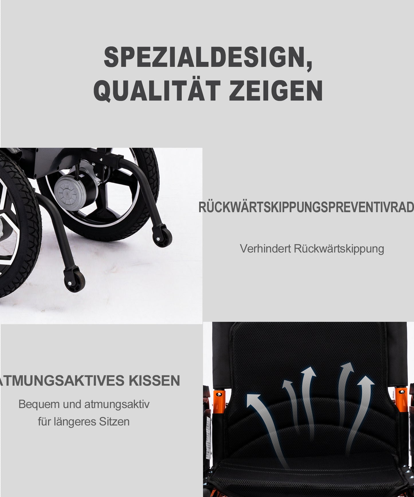 Invvqu D09 Faltbarer Elektrorollstuhl – 500W, 20Ah Akku, 30 km Reichweite, bis 150 kg
