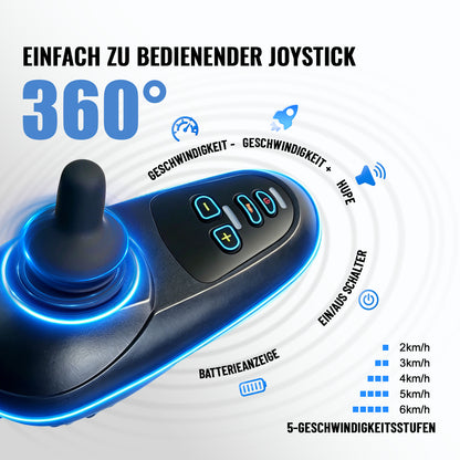 Invvqu E10 – Kompakter faltbarer Elektrorollstuhl, 500 W, mit Doppel 12Ah Akku Reichweite 2 x 20 km