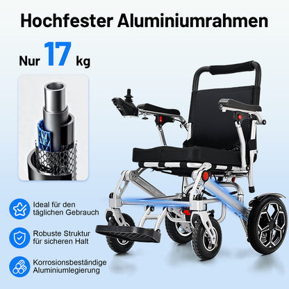 Invvqu E10 – Faltbarer Elektrorollstuhl, 500 W, 12 Ah, ideal für Alltag und Begleitung