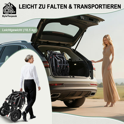 Invvqu D14 Elektrorollstuhl Schwarz 18,5 kg 500W 12Ah faltbar & leicht