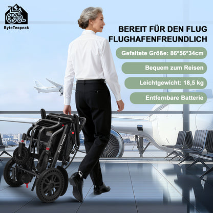 Invvqu D14 Elektrorollstuhl Schwarz 18,5 kg 500W 12Ah faltbar & leicht
