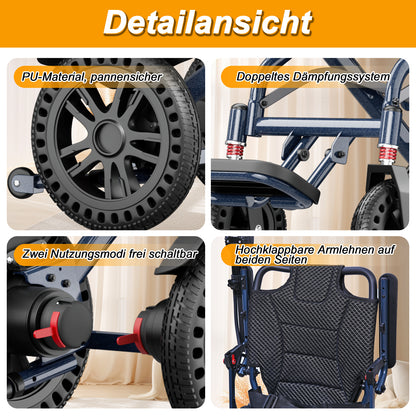 Invvqu D14 faltbarer Elektrorollstuhl – 18,5 kg, 500 W, 12 Ah, 150 kg