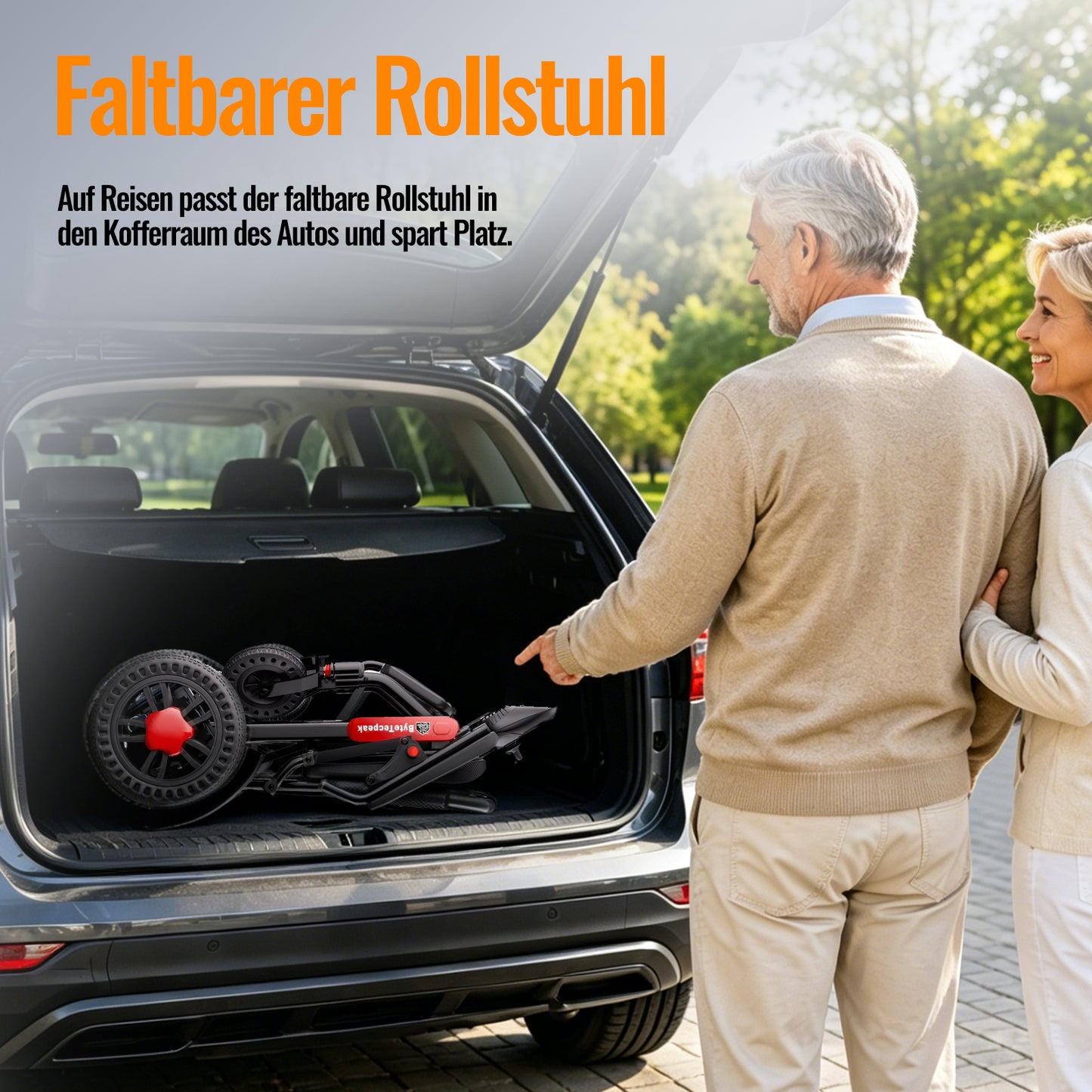 Invvqu V4H – Faltbarer Elektrorollstuhl mit leistungsstarkem 500-W-Motor und zwei 10-Ah-Akkus, Reichweite 2 x 20 km