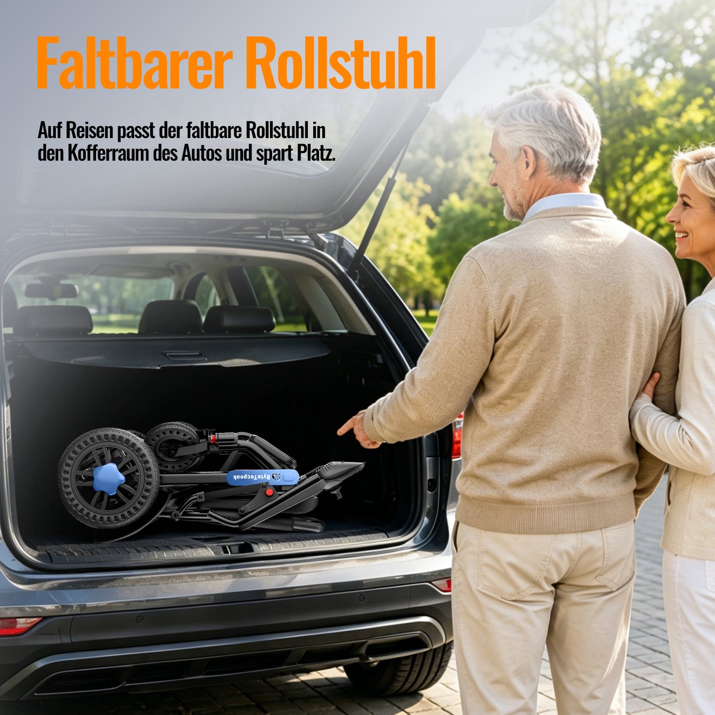 Invvqu V4L – Faltbarer Elektrorollstuhl mit leistungsstarkem 500-W-Motor und zwei 10-Ah-Akkus, Reichweite 2 x 20 km