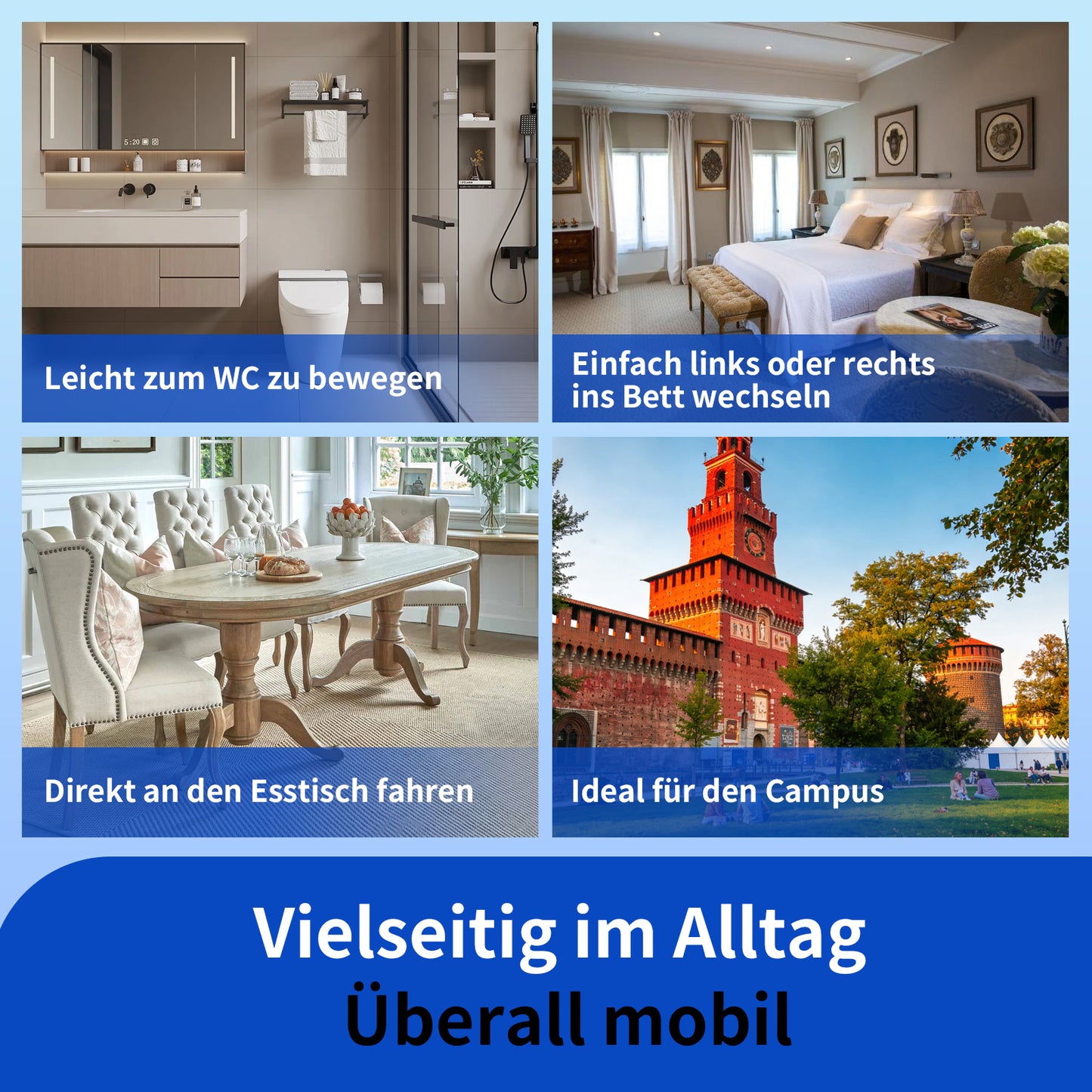 Invvqu M2 Faltbarer Rollstuhl – Leicht, Aluminiumrahmen, Reisefreundlich