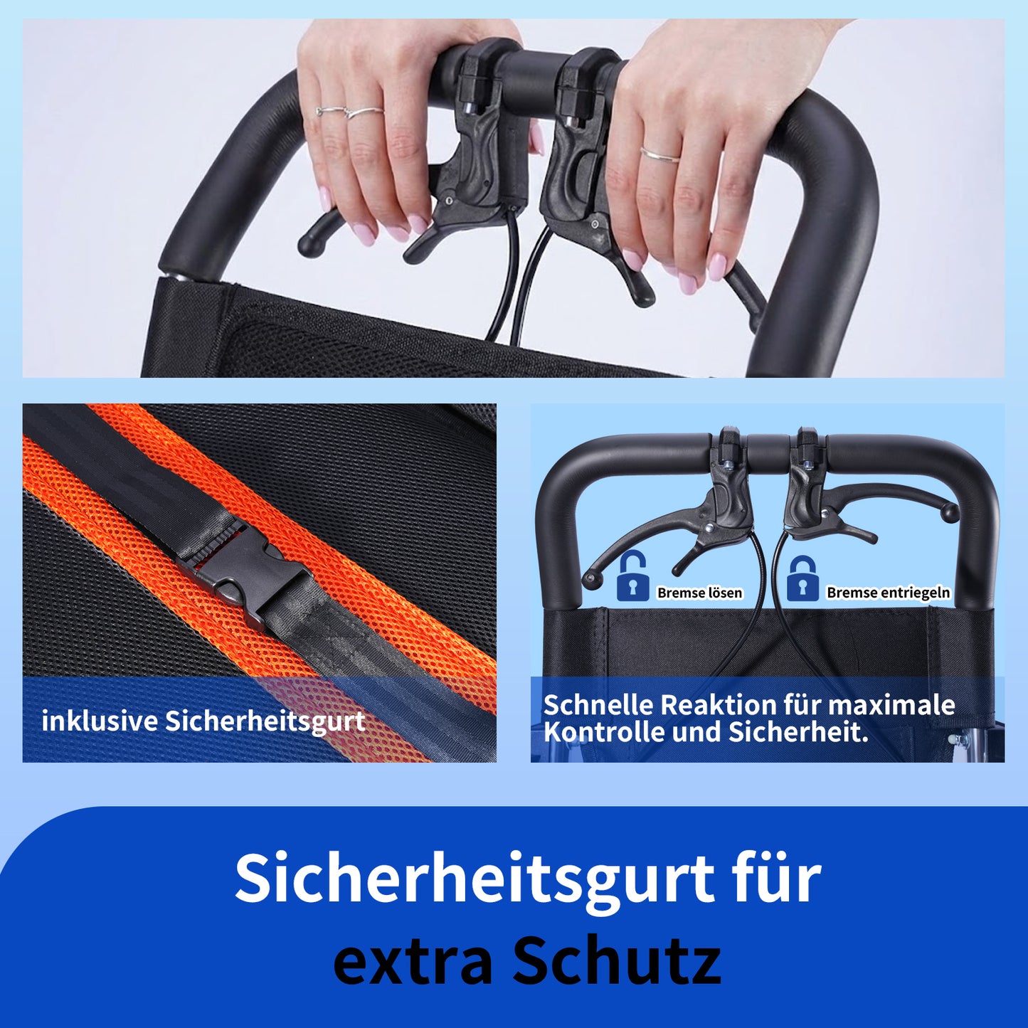 Invvqu M2 Faltbarer Rollstuhl – Leicht, Aluminiumrahmen, Reisefreundlich