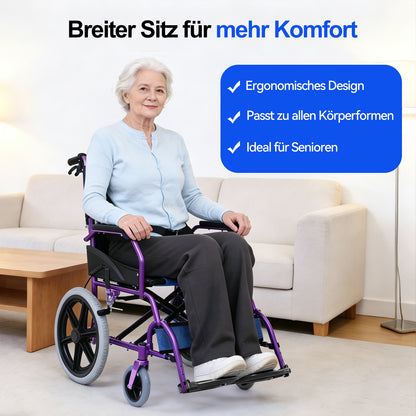 Invvqu M3-L – Faltbarer leichter Senioren-Begleitrollstuhl, 10 kg, 100 kg Tragkraft, Aluminium